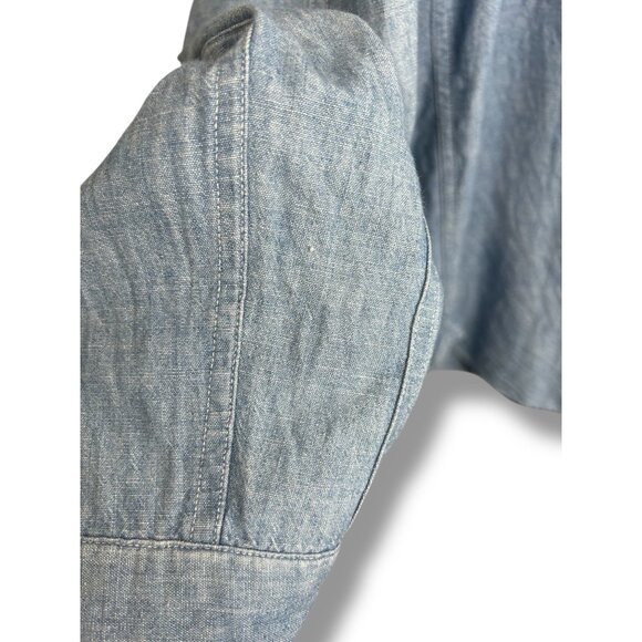 J. Crew Wallace and Barnes Light Wash Denim Shirt Chambray Button Front - Picture 6 of 9